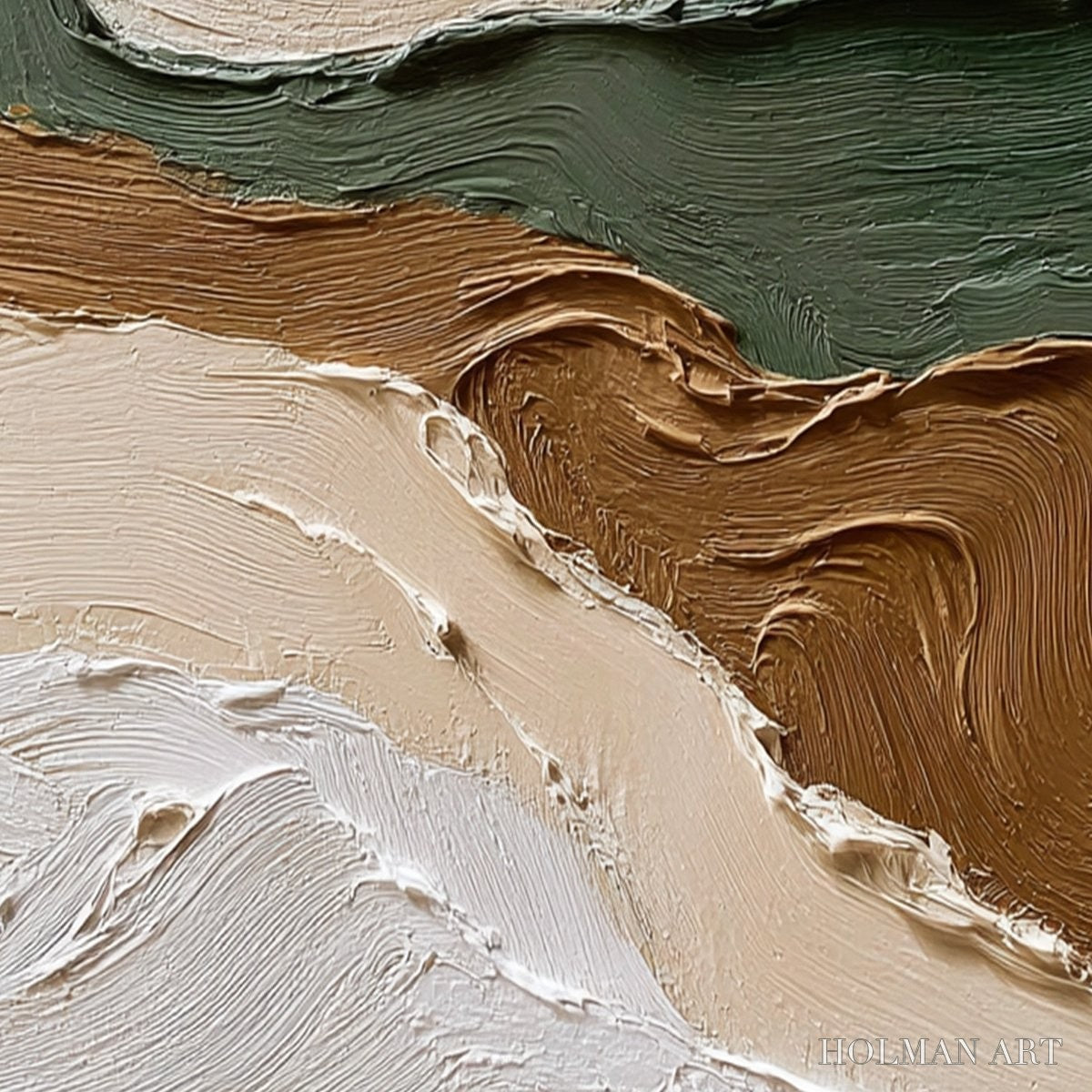 HOLMAN ART Verdant Ridge – Textured Wabi Sabi Abstract Landscape Painting - image 5