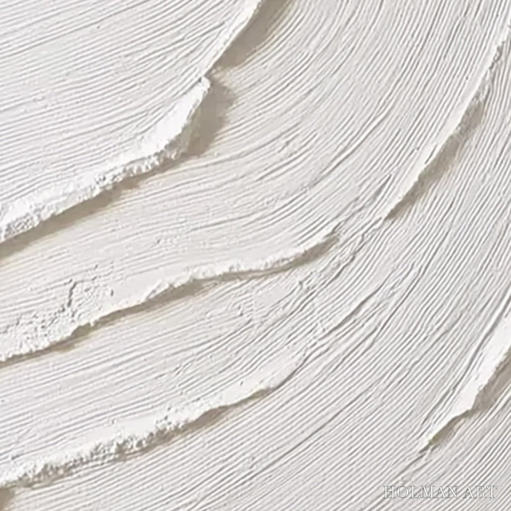 HOLMAN ART Whispering Waves – Textured White Minimalist Wabi Sabi Abstract Painting - image 3