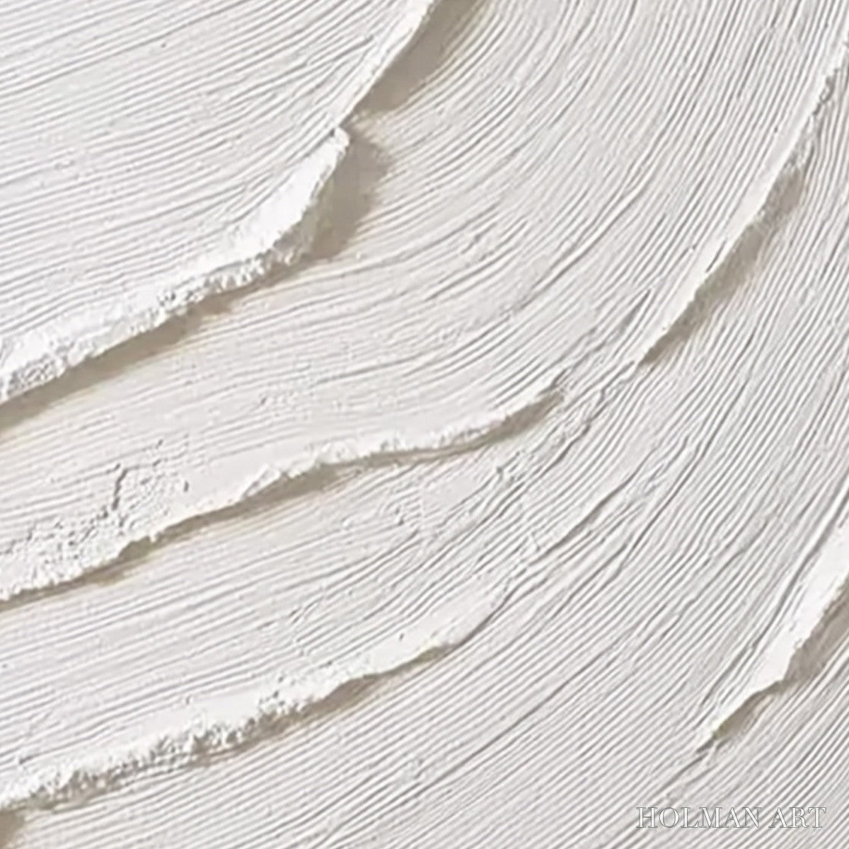 HOLMAN ART Whispering Waves – Textured White Minimalist Wabi Sabi Abstract Painting - image 3