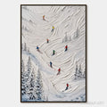 HOLMAN ART Alpine Rush – Textured Impasto Skiing on Mountain Slope Painting - image 1