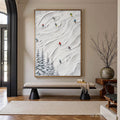 HOLMAN ART Alpine Rush – Textured Impasto Painting of Skiers on a Snowy Mountain - image 2