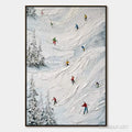 HOLMAN ART Alpine Rush – Heavy Texture Impasto Painting of Skiers on a Mountain - image 1