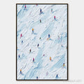 HOLMAN ART Alpine Rush – Textured Impasto Painting of Skiers on a Slope - image 1