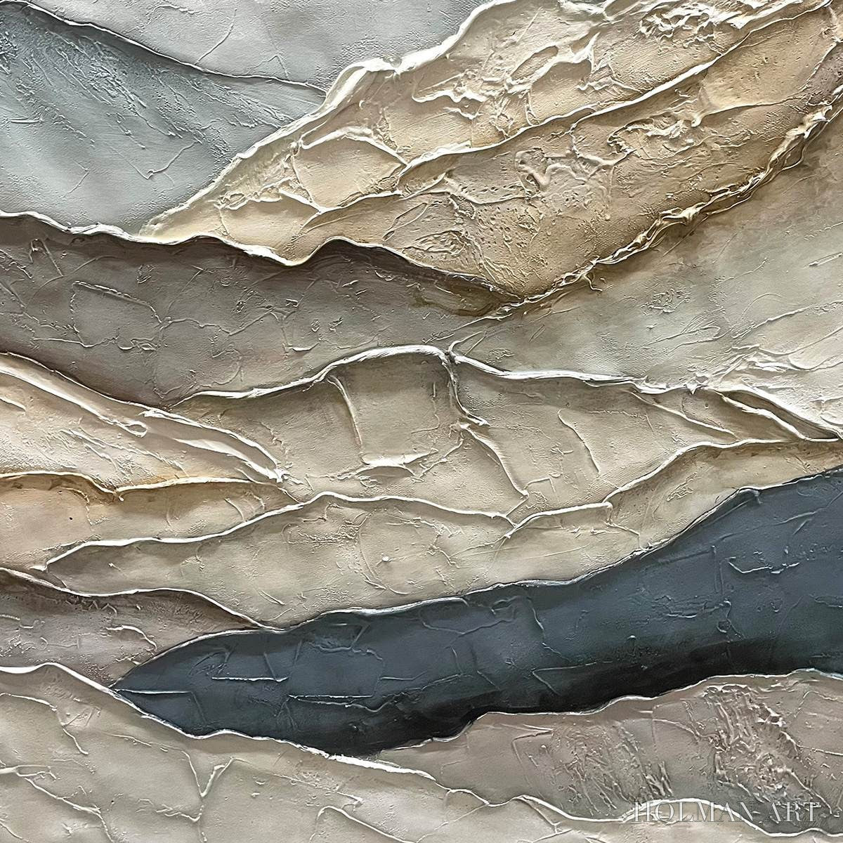 HOLMAN ART Whispering Ridges – Textured Wabi Sabi Mountain Landscape Painting - image 3