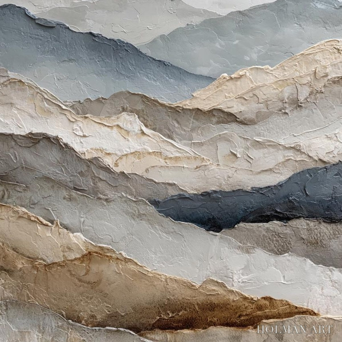 HOLMAN ART Whispering Ridges – Textured Wabi Sabi Mountain Landscape Painting - image 4