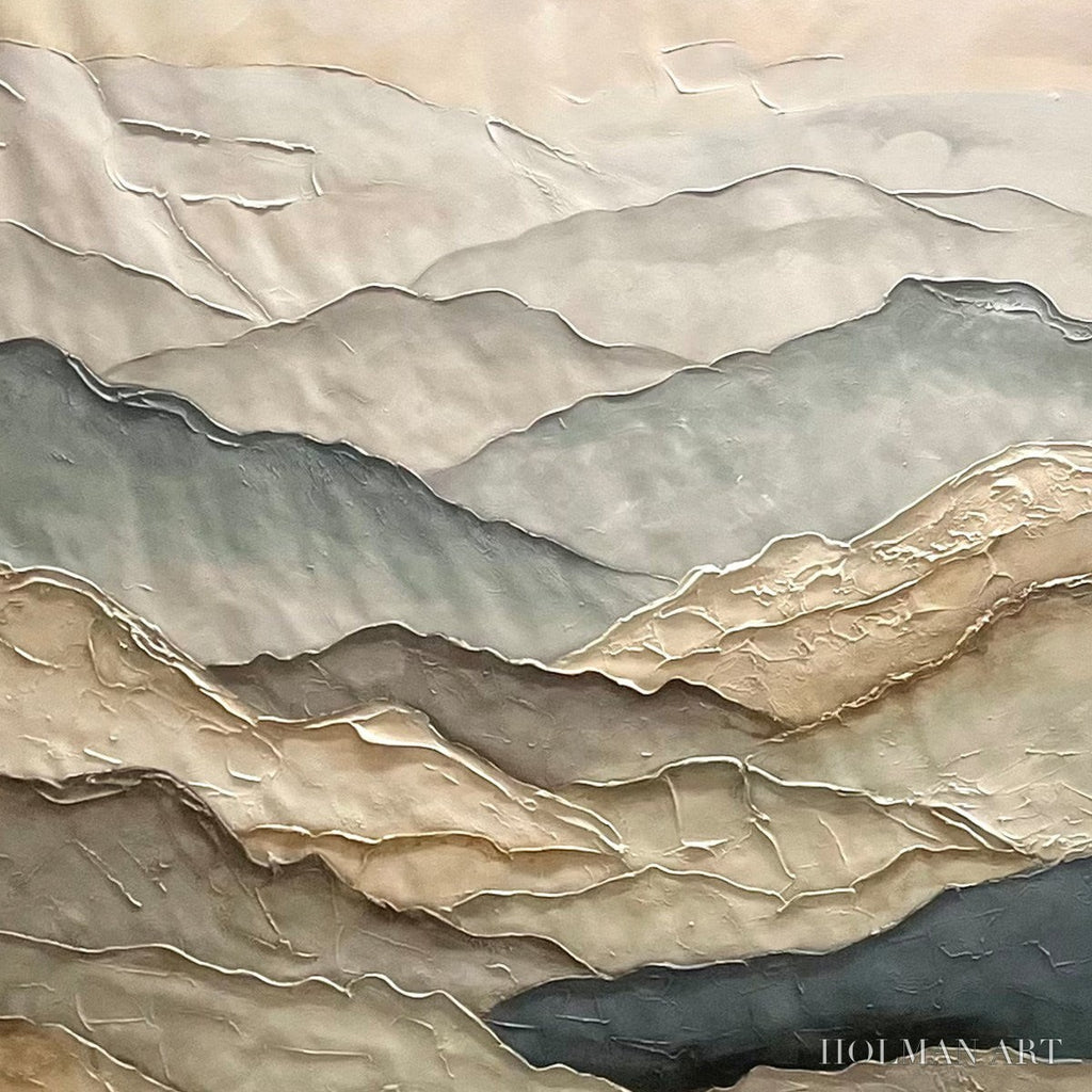 HOLMAN ART Whispering Ridges – Textured Wabi Sabi Mountain Landscape Painting - image 6