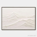 HOLMAN ART Whispering Peaks – Textured Minimalist White Mountain Painting - image 1