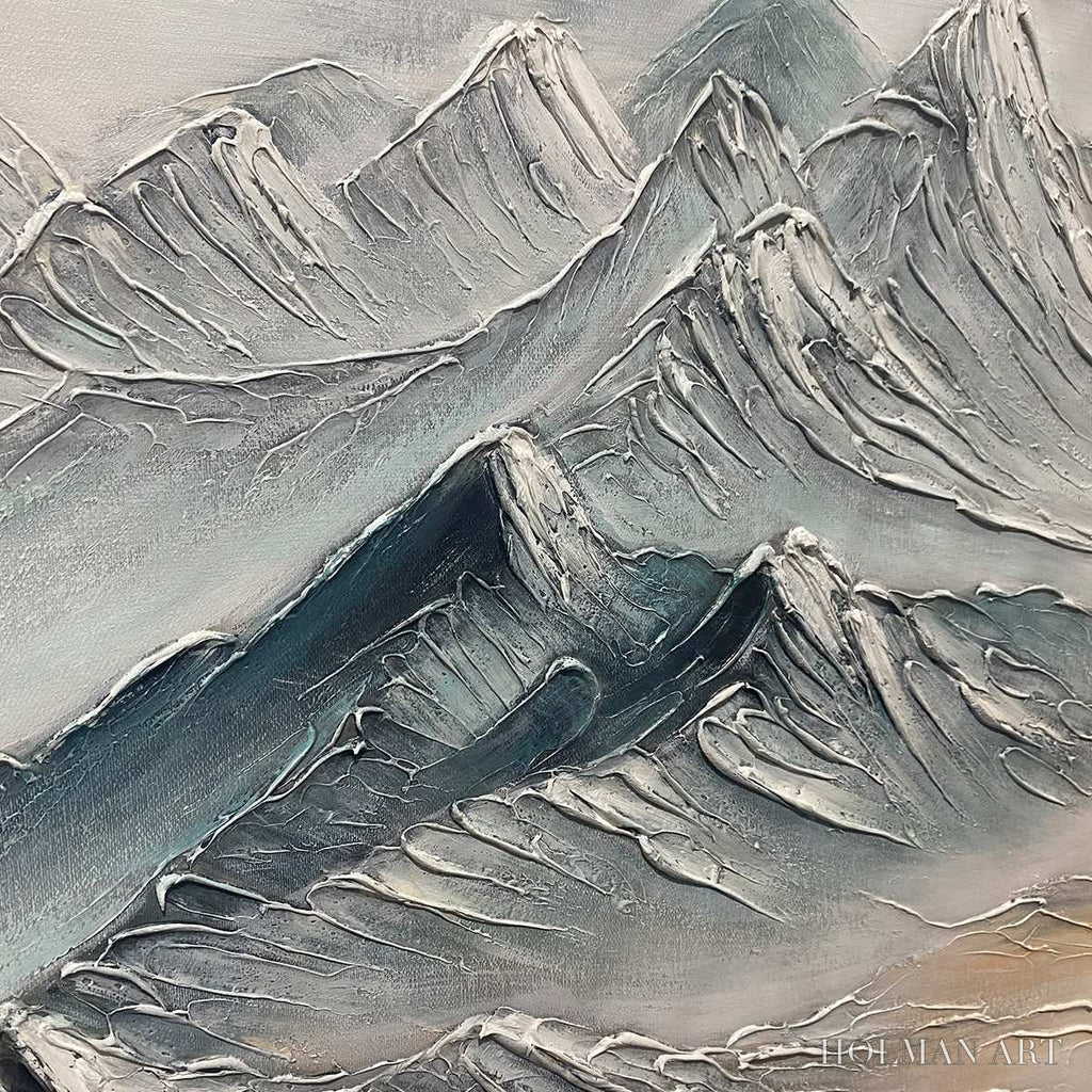 HOLMAN ART Ready to Ship | Frozen Peaks – Textured Minimalist Mountain Landscape - image 2