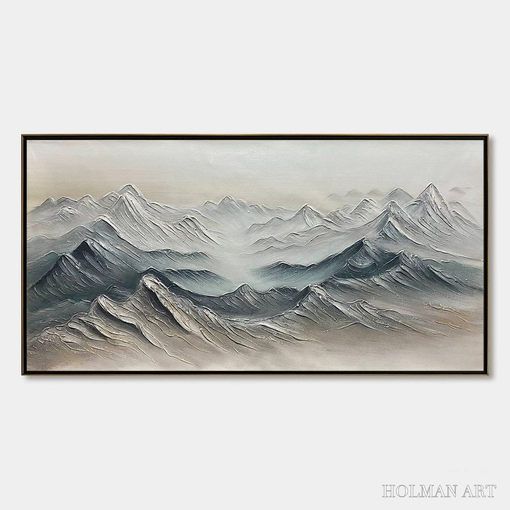 HOLMAN ART Ready to Ship | Frozen Peaks – Textured Minimalist Mountain Landscape - image 3