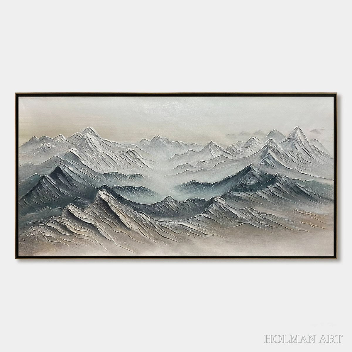 HOLMAN ART Ready to Ship | Frozen Peaks – Textured Minimalist Mountain Landscape - image 3
