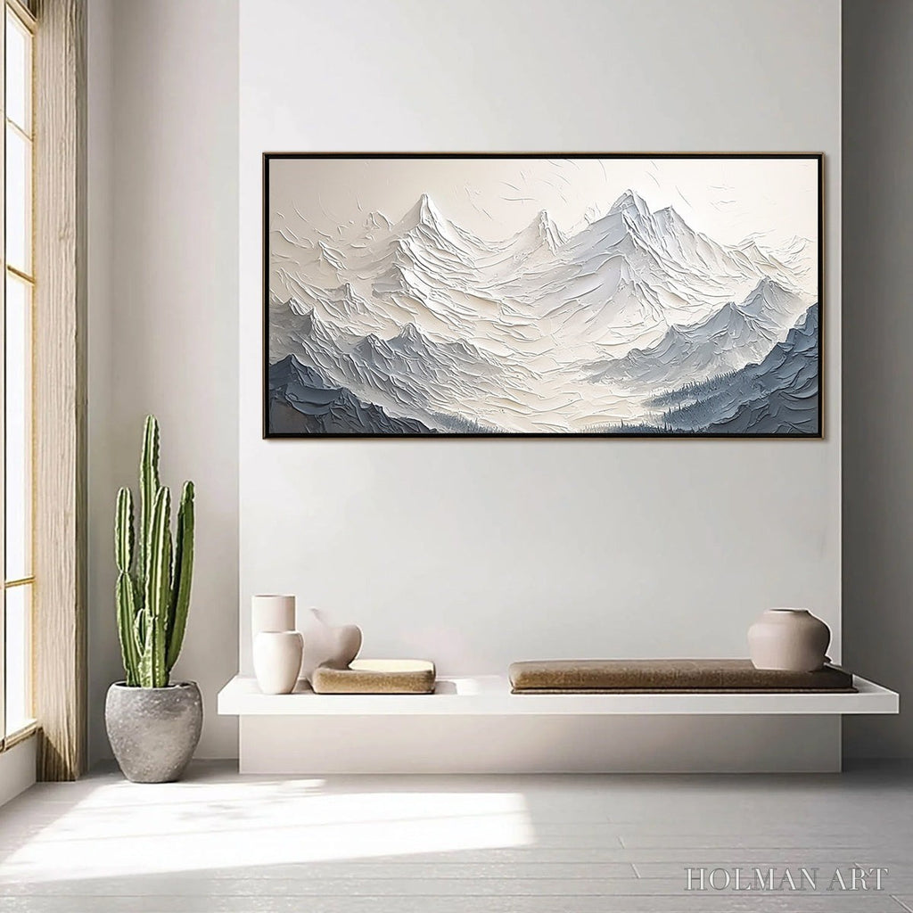 HOLMAN ART Alpine Majesty – Textured Minimalist Mountain Painting - image 2