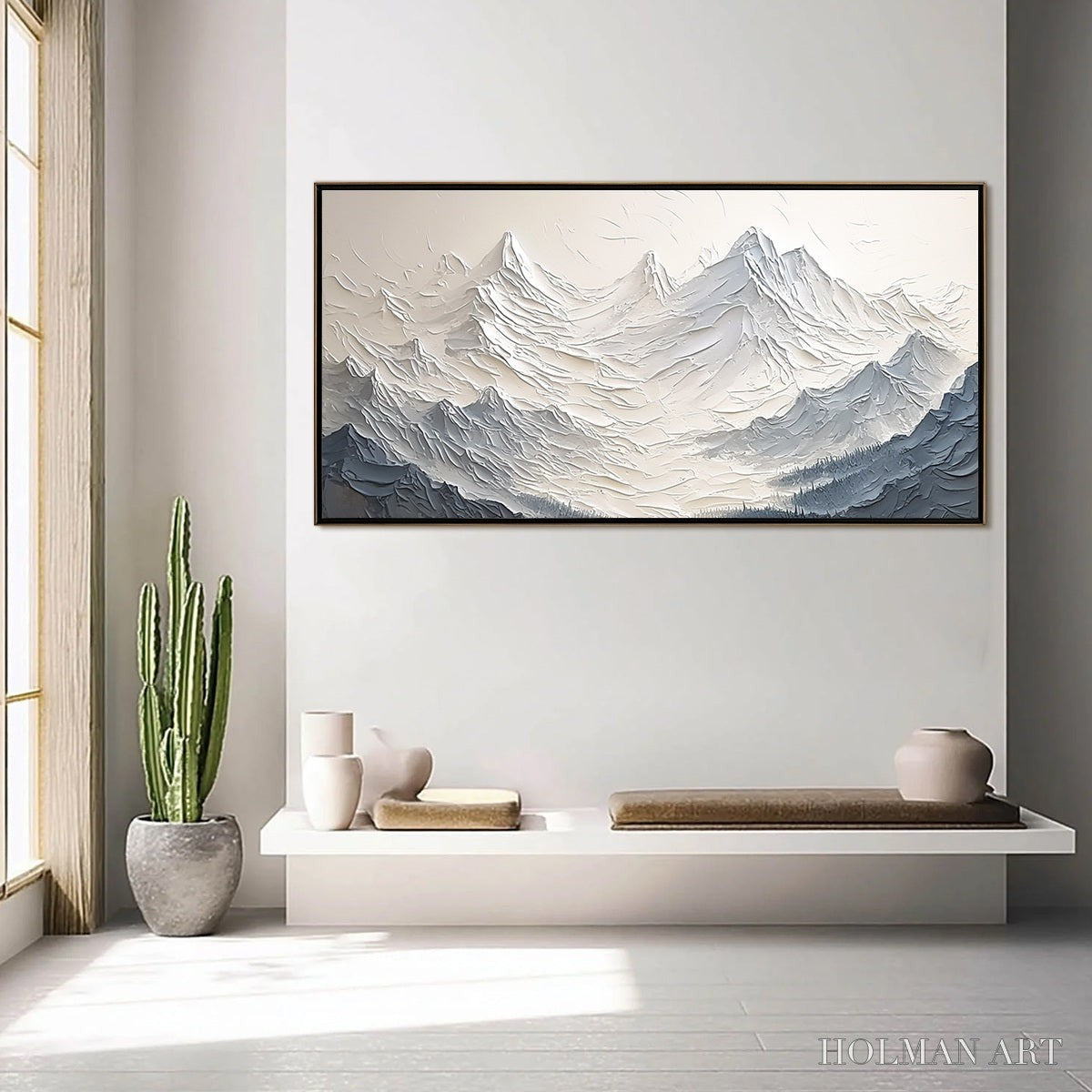 HOLMAN ART Alpine Majesty – Textured Minimalist Mountain Painting - image 2