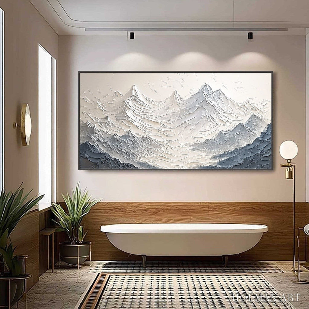 HOLMAN ART Alpine Majesty – Textured Minimalist Mountain Painting - image 4