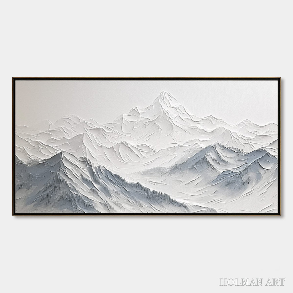 HOLMAN ART Frozen Peaks – Textured Minimalist Mountain Landscape - image 1