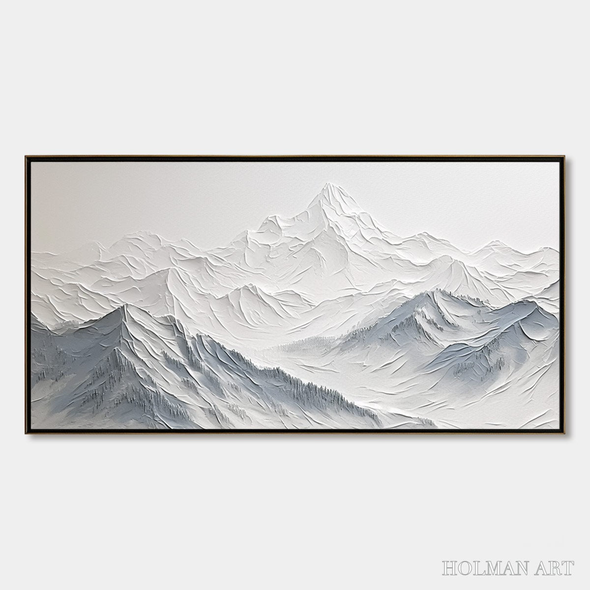 HOLMAN ART Frozen Peaks – Textured Minimalist Mountain Landscape - image 1