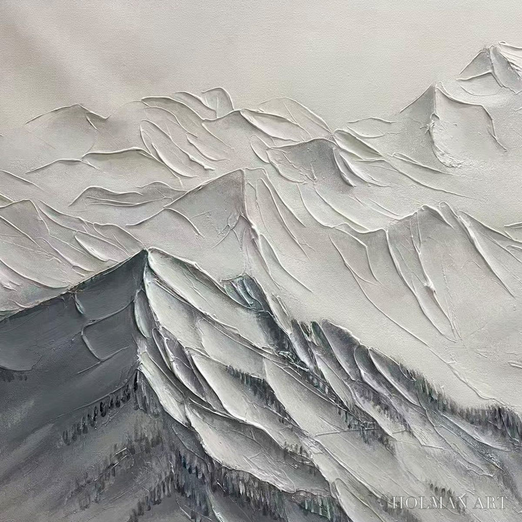 HOLMAN ART Frozen Peaks – Textured Minimalist Mountain Landscape - image 3