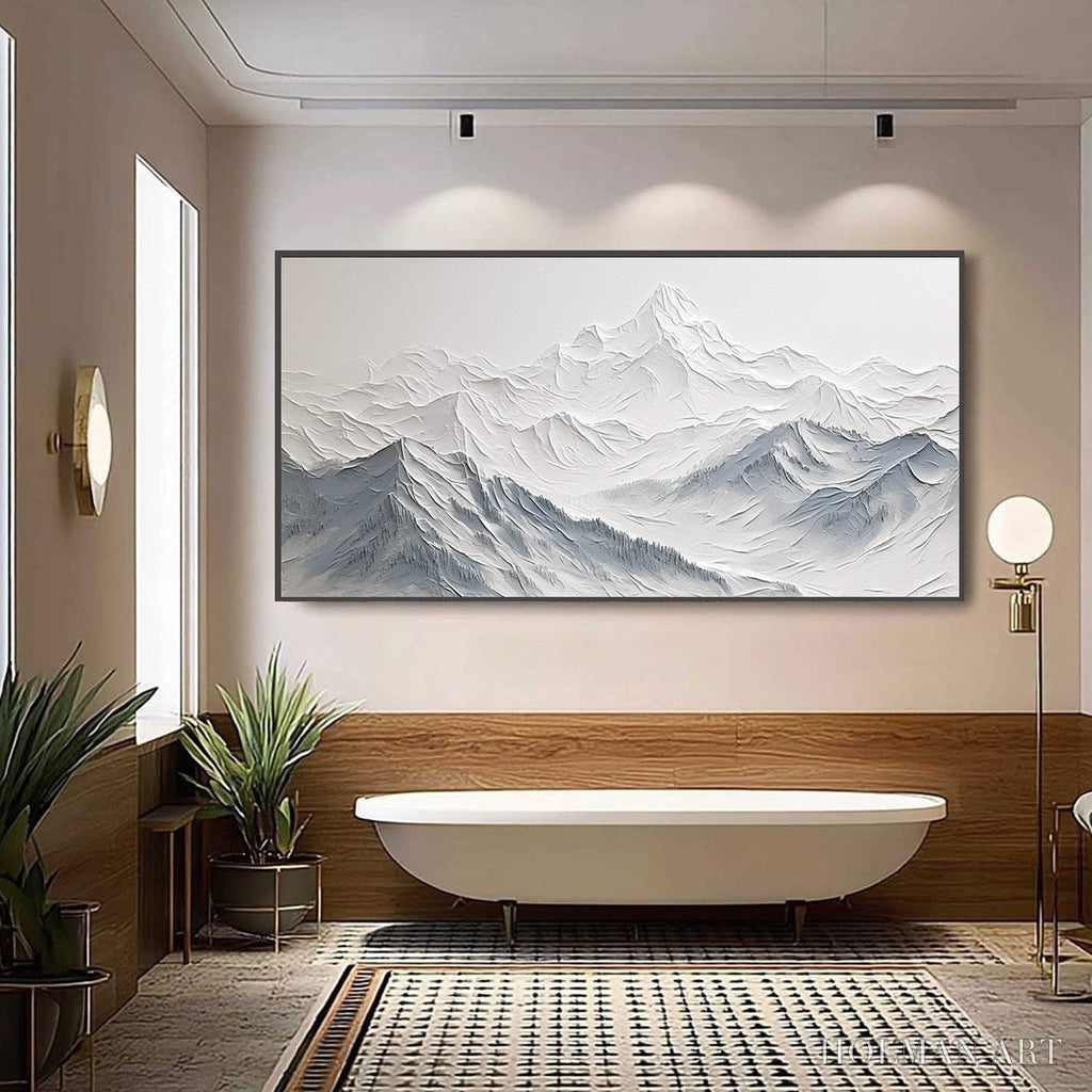HOLMAN ART Frozen Peaks – Textured Minimalist Mountain Landscape - image 4