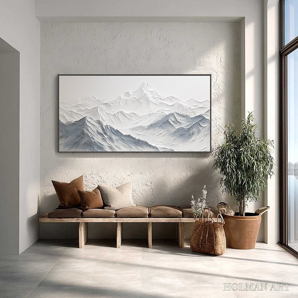 HOLMAN ART Frozen Peaks – Textured Minimalist Mountain Landscape - image 5