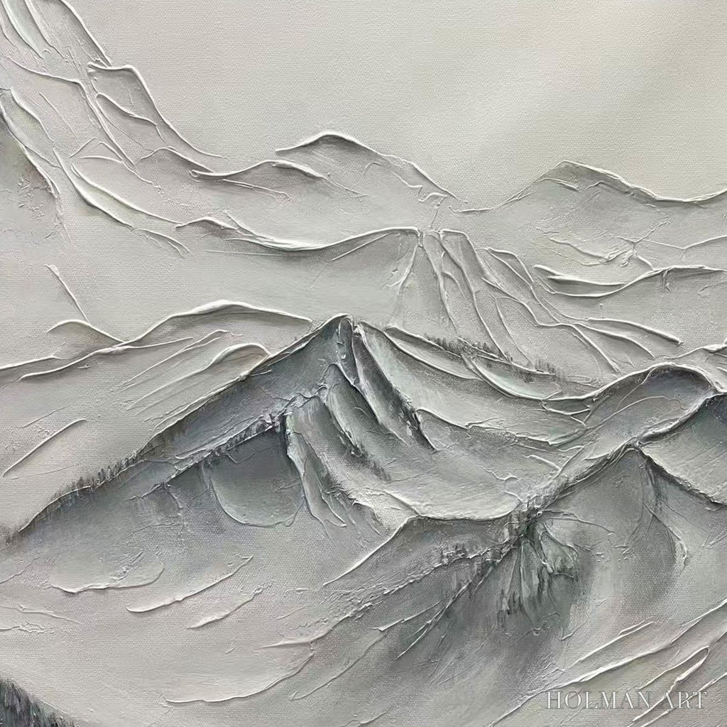 HOLMAN ART Frozen Peaks – Textured Minimalist Mountain Landscape - image 6