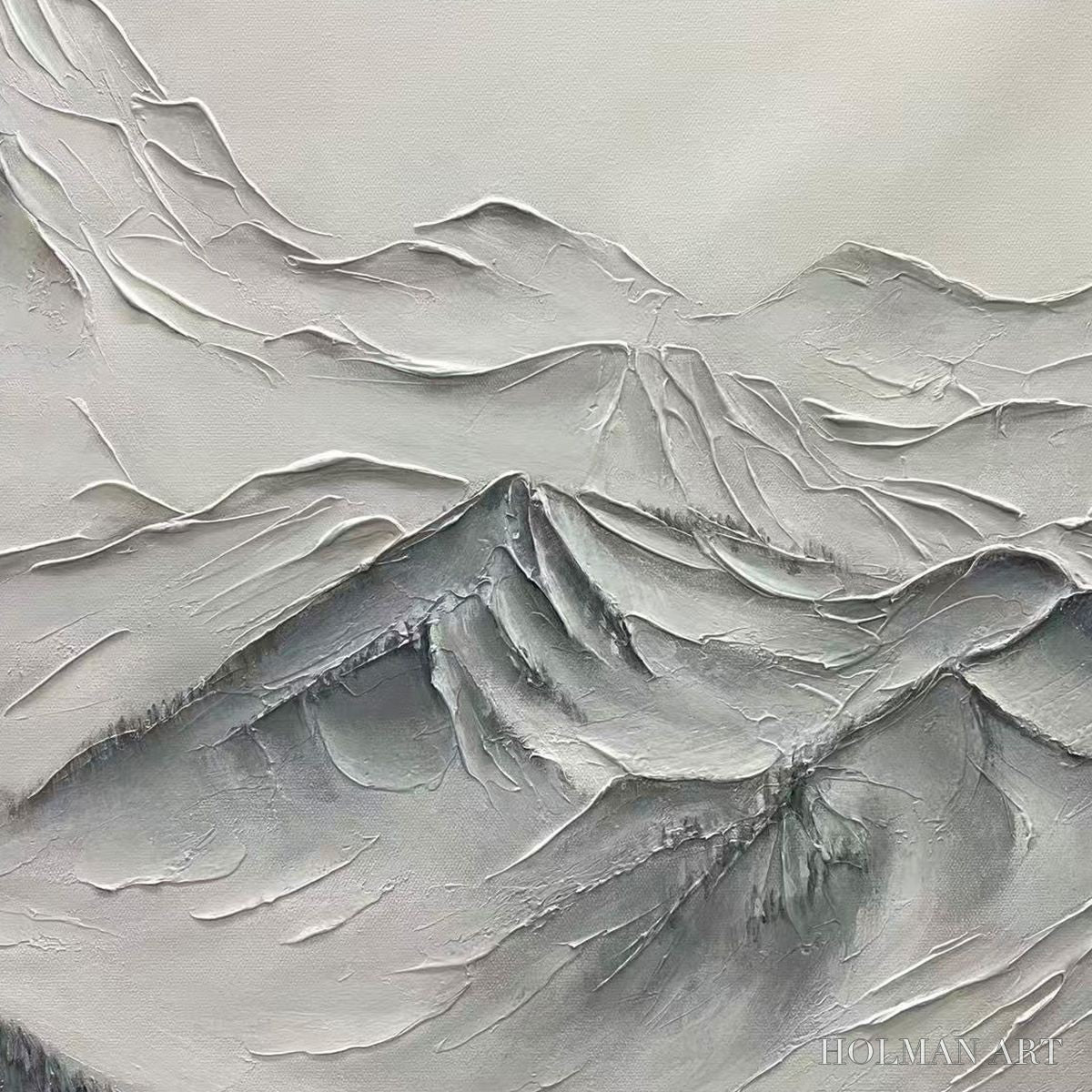 HOLMAN ART Frozen Peaks – Textured Minimalist Mountain Landscape - image 6