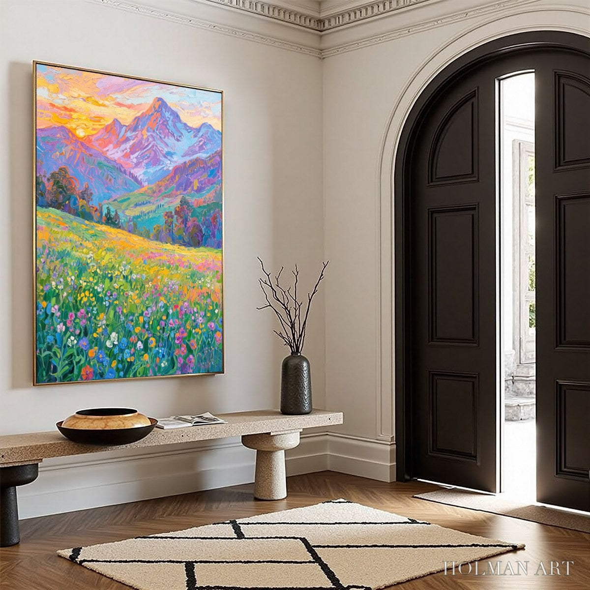 HOLMAN ART Alpine Bloom – Impasto Colorful Mountain Landscape Painting - image 6