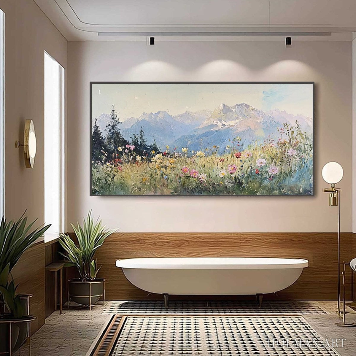 HOLMAN ART Alpine Serenity – Impressionist Mountain Meadow Landscape Painting - image 2