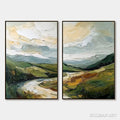 HOLMAN ART River Valley Duet – Textured Landscape Diptych Painting - image 1