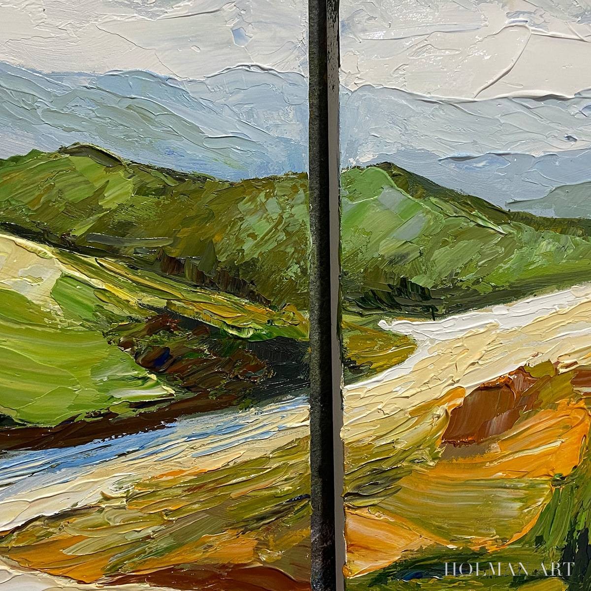 HOLMAN ART River Valley Duet – Textured Landscape Diptych Painting - image 6