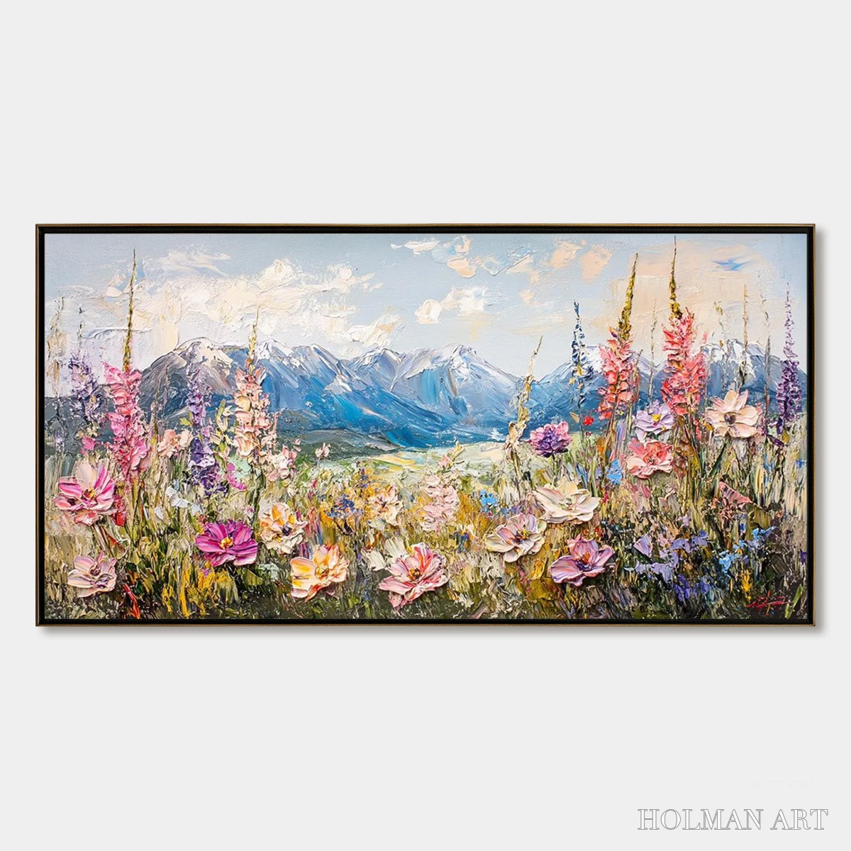 HOLMAN ART Valley Blossom – Impasto Mountain Wildflower Painting - image 1