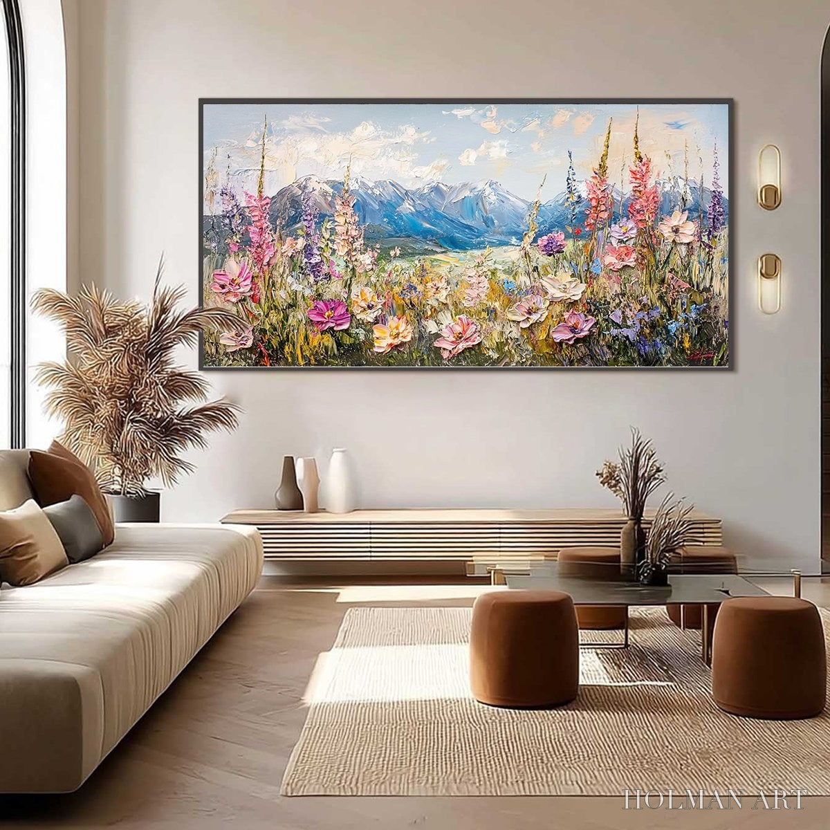 HOLMAN ART Valley Blossom – Impasto Mountain Wildflower Painting - image 2