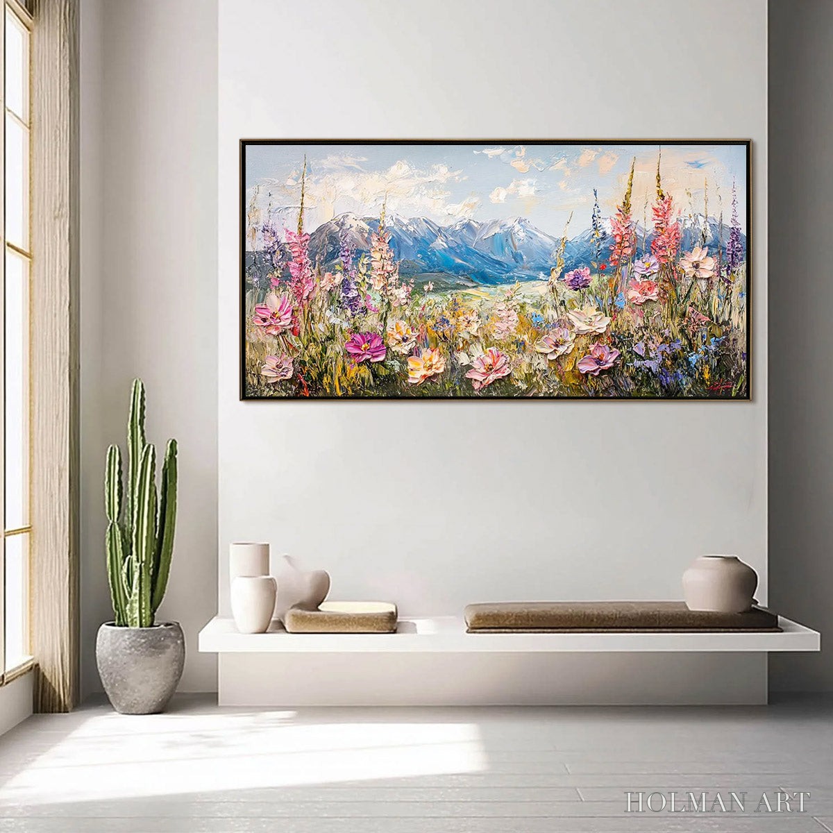 HOLMAN ART Valley Blossom – Impasto Mountain Wildflower Painting - image 3
