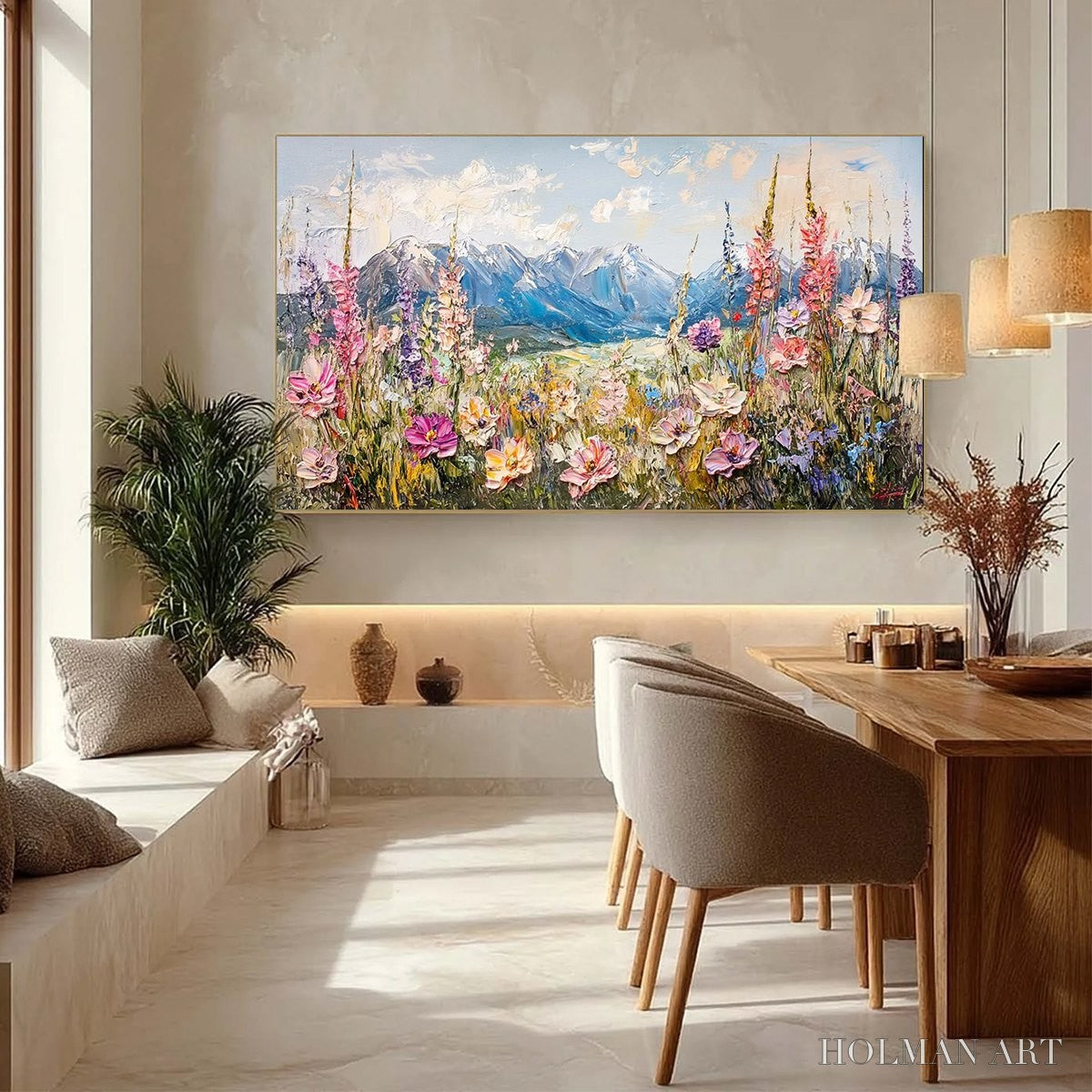 HOLMAN ART Valley Blossom – Impasto Mountain Wildflower Painting - image 4
