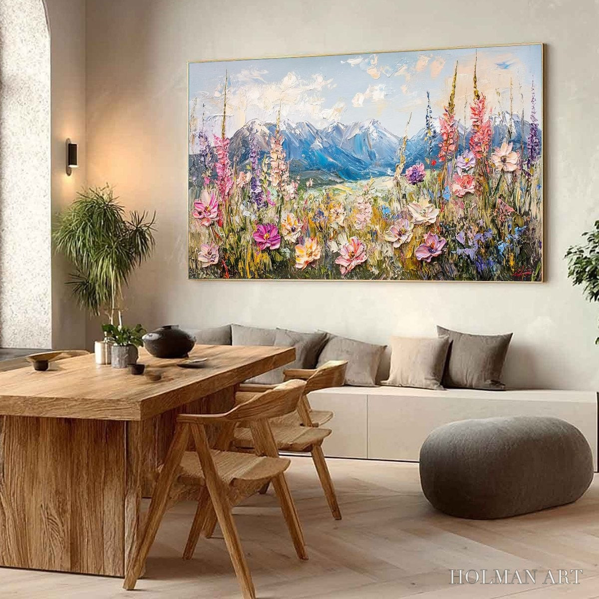 HOLMAN ART Valley Blossom – Impasto Mountain Wildflower Painting - image 5