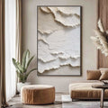HOLMAN ART Alpine Whispers – Textured White Abstract Oil Painting - image 2