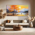 HOLMAN ART Autumn Serenade – Tranquil Lake and Mountain Landscape Oil Painting - image 2