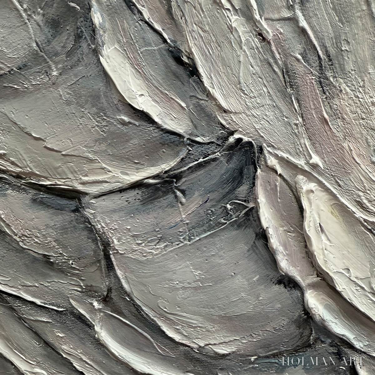 HOLMAN ART Frozen Peaks – Textured Impasto Mountain Landscape Oil Painting - image 3