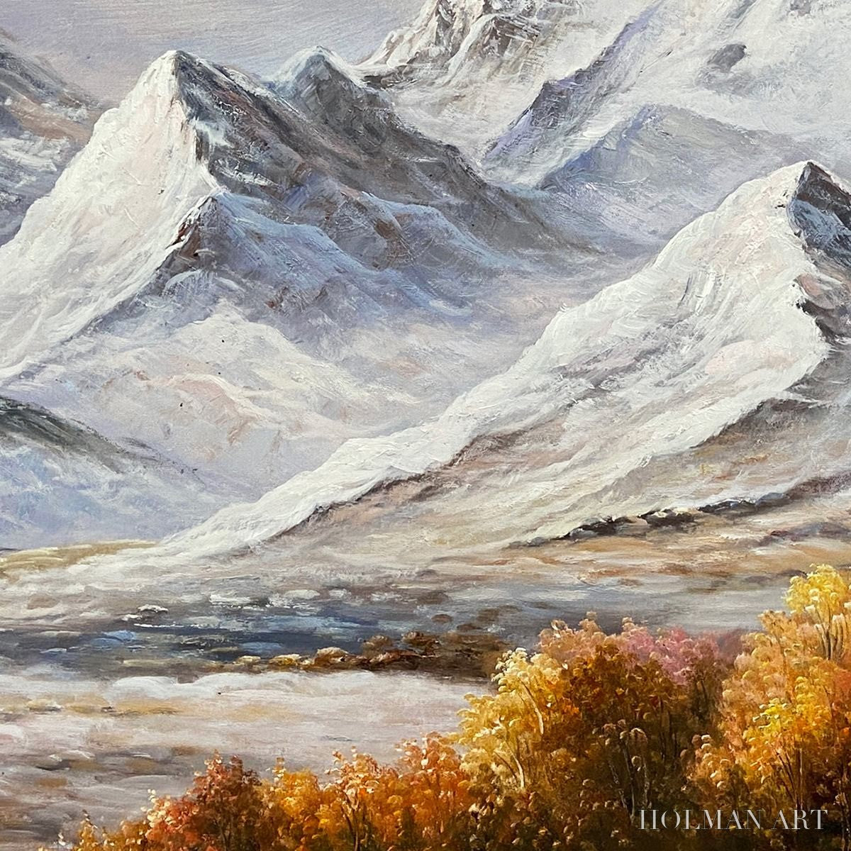 HOLMAN ART Autumn Majesty – Panoramic Mountain Landscape Oil Painting with Autumn Foliage - image 5