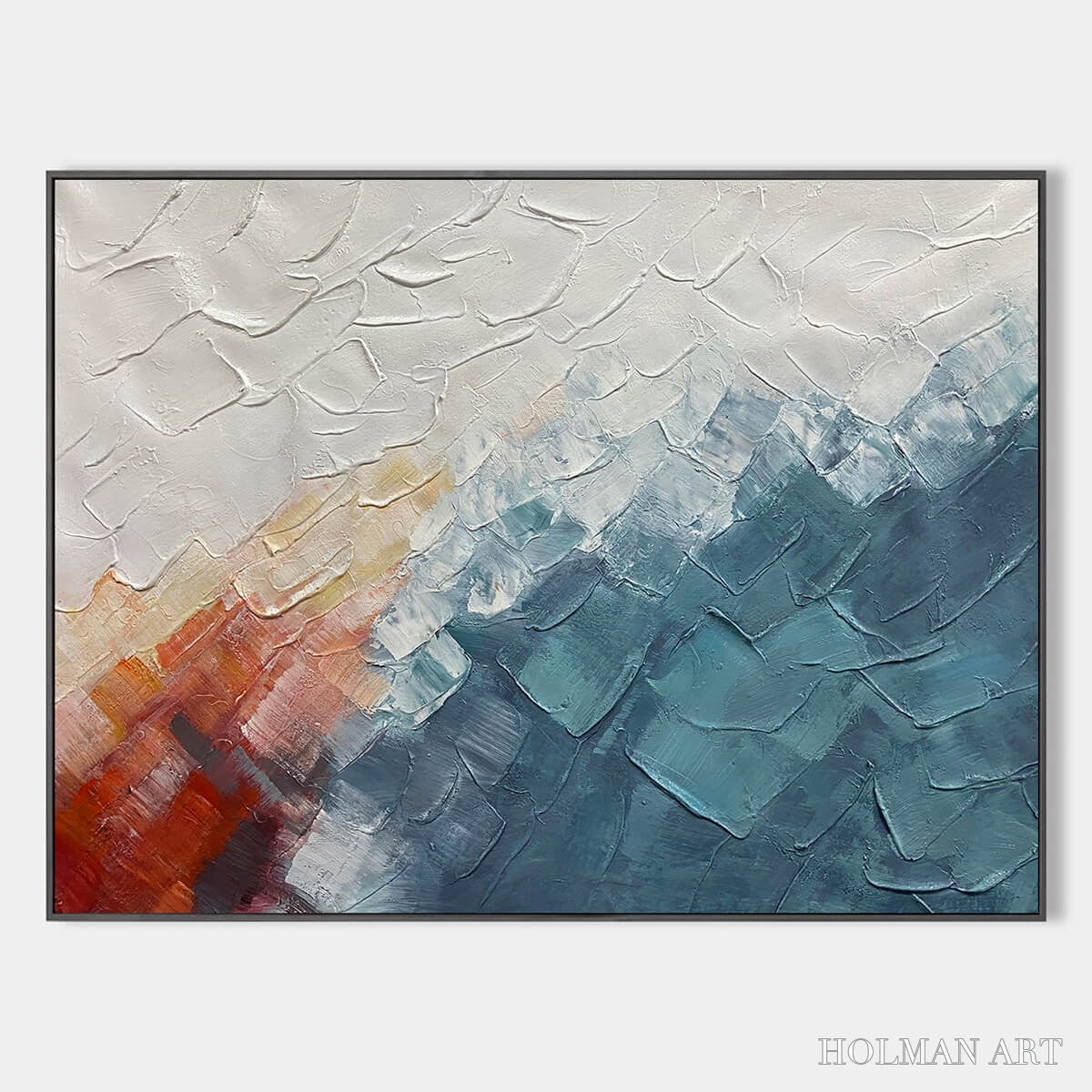 HOLMAN ART Alpine Glow – Abstract Mountain Impasto Oil Painting - image 1
