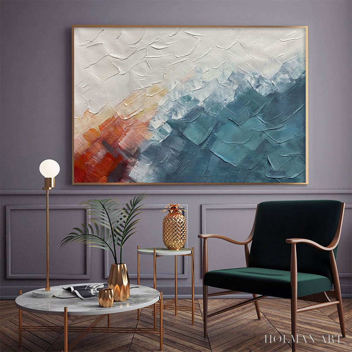 HOLMAN ART Alpine Glow – Abstract Mountain Impasto Oil Painting - image 2