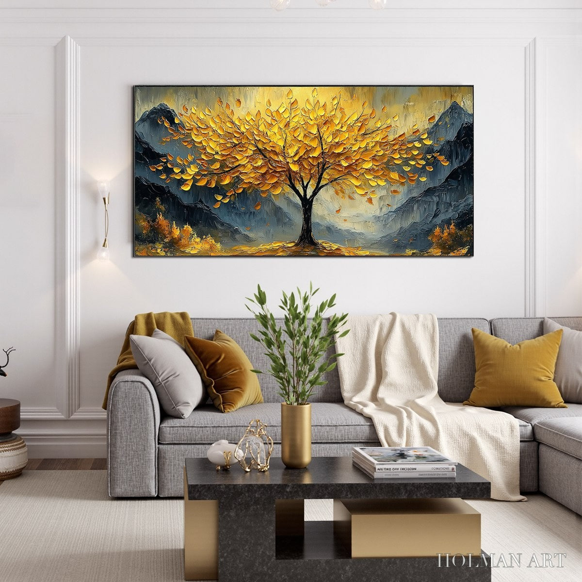 HOLMAN ART Golden Majesty – Textured Landscape Oil Painting - image 2