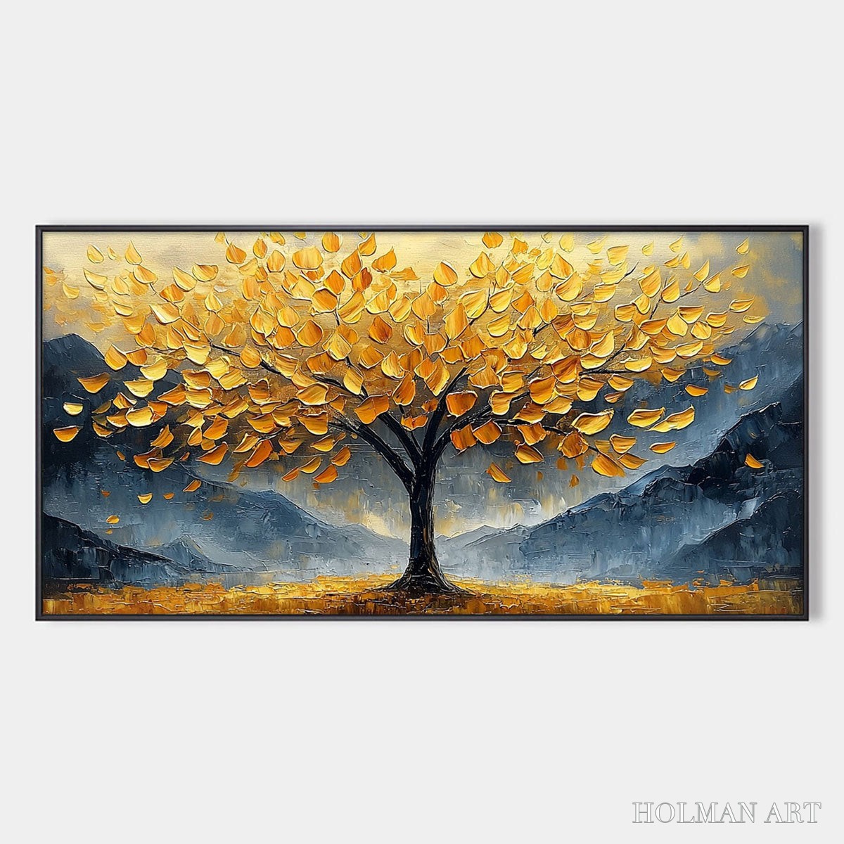 HOLMAN ART Golden Sanctuary – Textured Landscape Oil Painting - image 1
