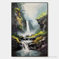 HOLMAN ART Cascading Mist – Waterfall Landscape Nature Oil Painting - image 1