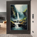 HOLMAN ART Cascading Mist – Waterfall Landscape Nature Oil Painting - image 2