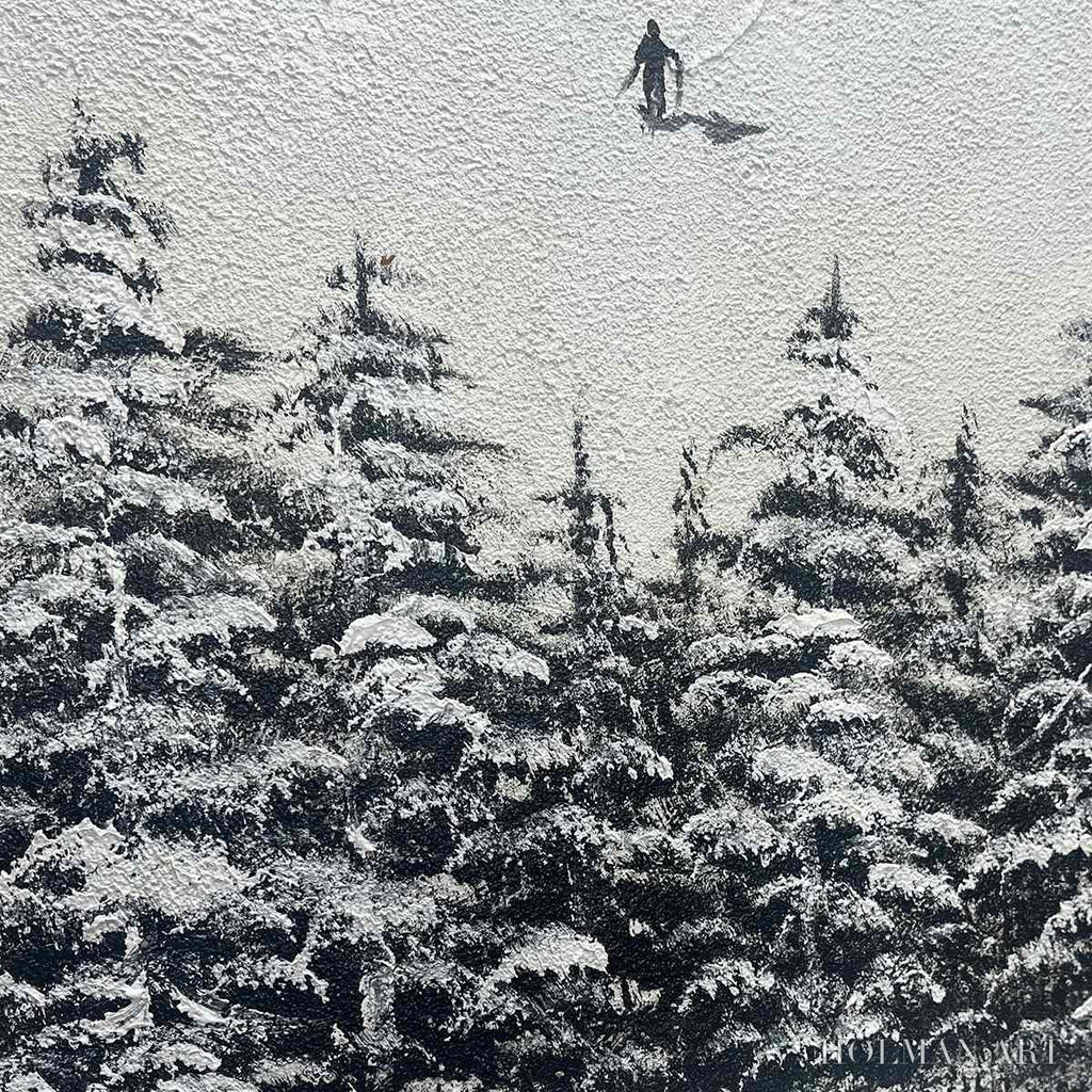 HOLMAN ART Alpine Symphony – Minimalist Skiing Scene on Textured Canvas - image 6