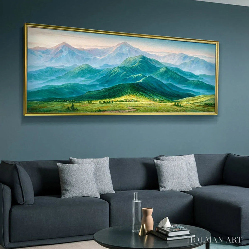 HOLMAN ART Emerald Valley Vista – Panoramic Mountain Landscape Oil Painting - image 5