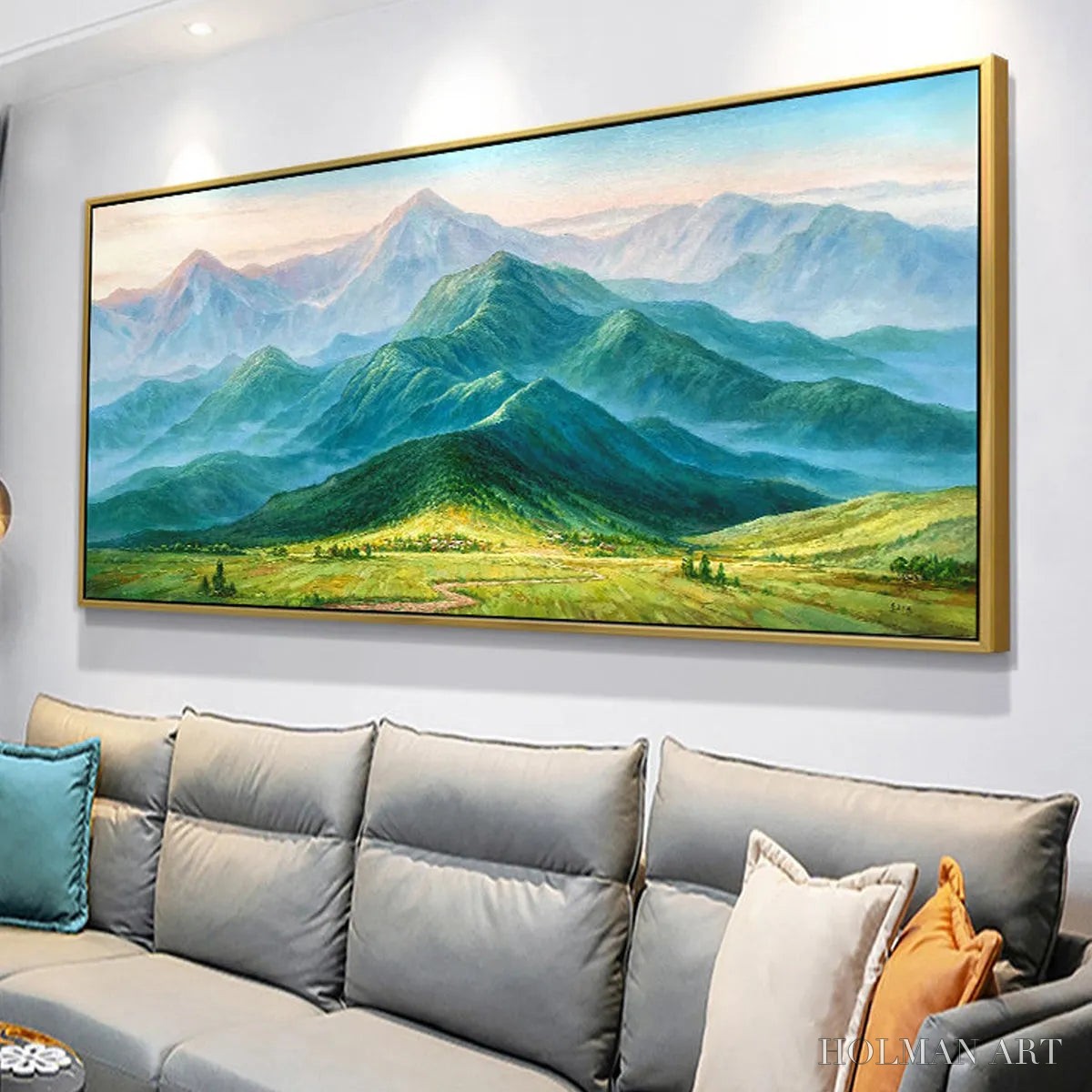 HOLMAN ART Emerald Valley Vista – Panoramic Mountain Landscape Oil Painting - image 6