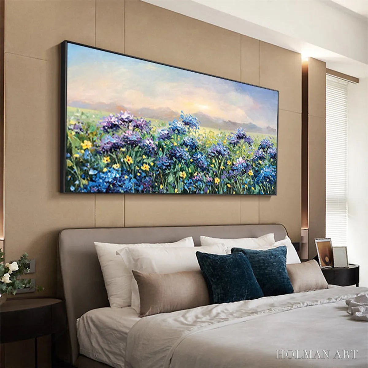 HOLMAN ART Blue Ridge Dawn – Landscape Oil Painting with Hydrangeas and Sunrise - image 6