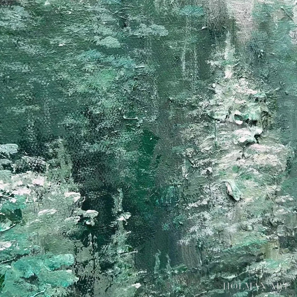 HOLMAN ART Valley of the Evergreens – Panoramic Evergreen Forest Landscape Oil Painting - image 3