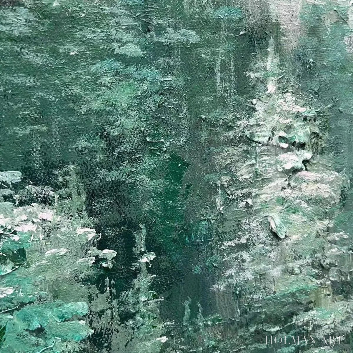 HOLMAN ART Valley of the Evergreens – Panoramic Evergreen Forest Landscape Oil Painting - image 3