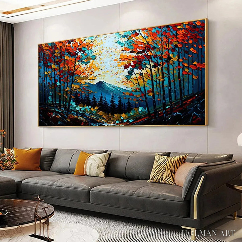 HOLMAN ART Colorful Forest Landscape Oil Painting - Autumn Vibes - image 4